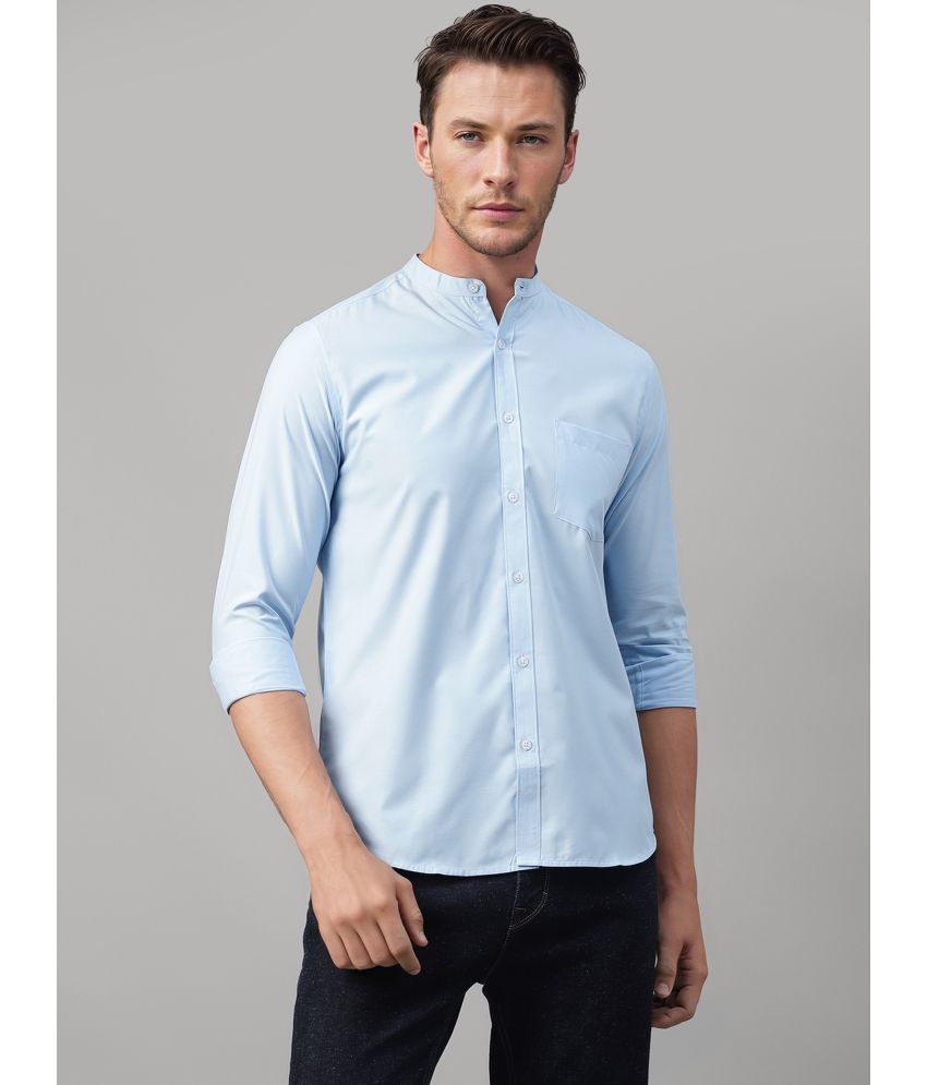     			UrbanMark Cotton Blend Slim Fit Solids Full Sleeves Men's Casual Shirt - Blue ( Pack of 1 )