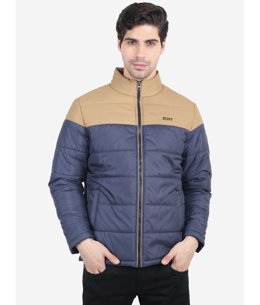     			xohy Nylon Men's Quilted & Bomber Jacket - Navy Blue ( Pack of 1 )