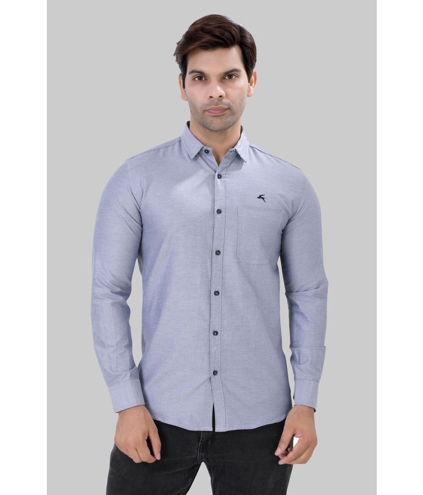     			JVNINE - Be Unique 100% Cotton Regular Fit Self Design Full Sleeves Men's Casual Shirt - Grey ( Pack of 1 )