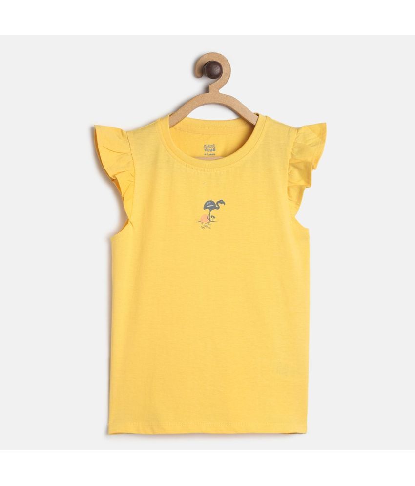     			MINI KLUB - Yellow 100% Cotton Girls Top ( Pack of 1 )