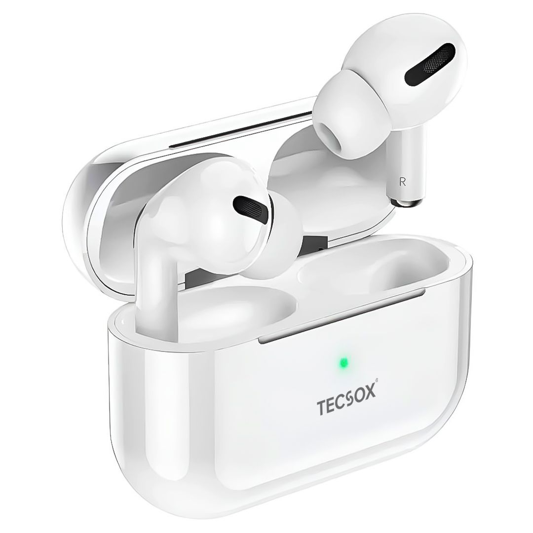     			Tecsox TecPod Airbuds 16 Hr Bluetooth True Wireless Earbuds In Ear Bluetooth Headphone Powerfull Bass TWS White
