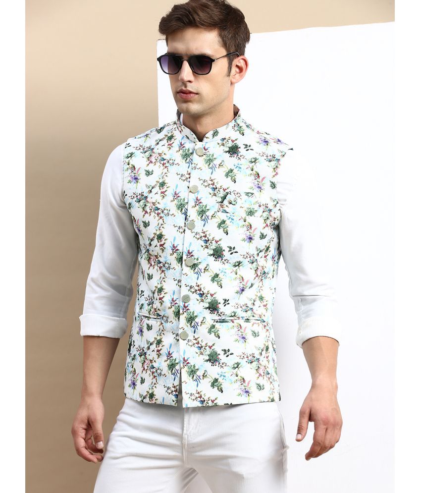     			Showoff - Multi Cotton Blend Men's Nehru Jacket ( Pack of 1 )