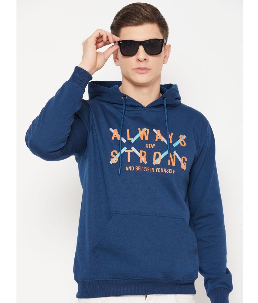     			UBX Cotton Blend Hooded Men's Sweatshirt - Navy Blue ( Pack of 1 )