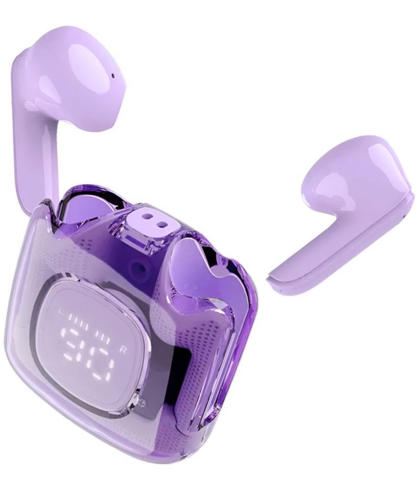     			VEhop with Digital Display Bluetooth True Wireless (TWS) In Ear 30 Hours Playback Fast charging,Dual pairing IPX4(Splash & Sweat Proof) Purple