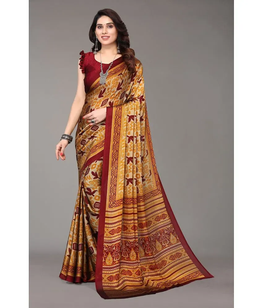 Printed Casual Wear Lucy Crepe Jacquard Sarees, 6.25m, With Blouse Piece at  Rs 675/piece in Surat