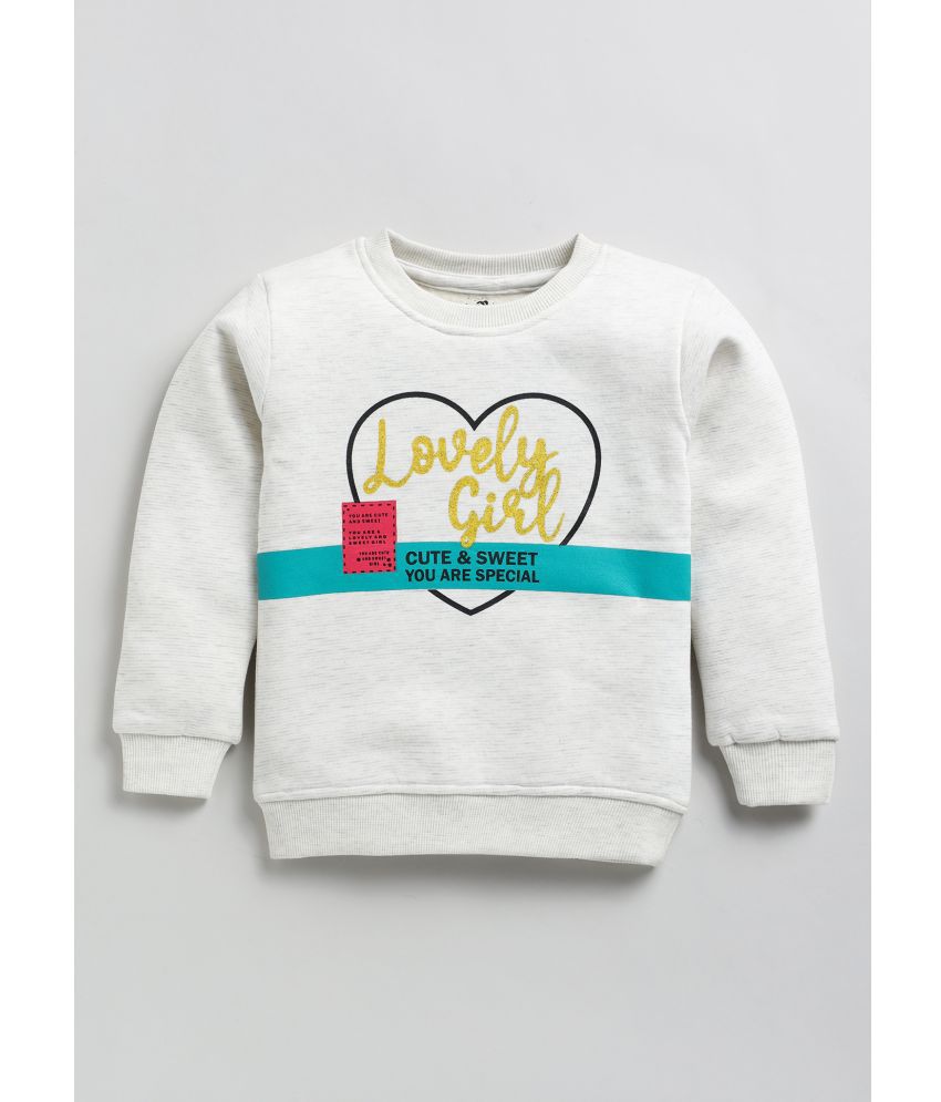     			Cutopies Kids Beige Printed Cool Sweatshirts for Baby Girls (Pack of 1) Baby Girls Clothing Sets