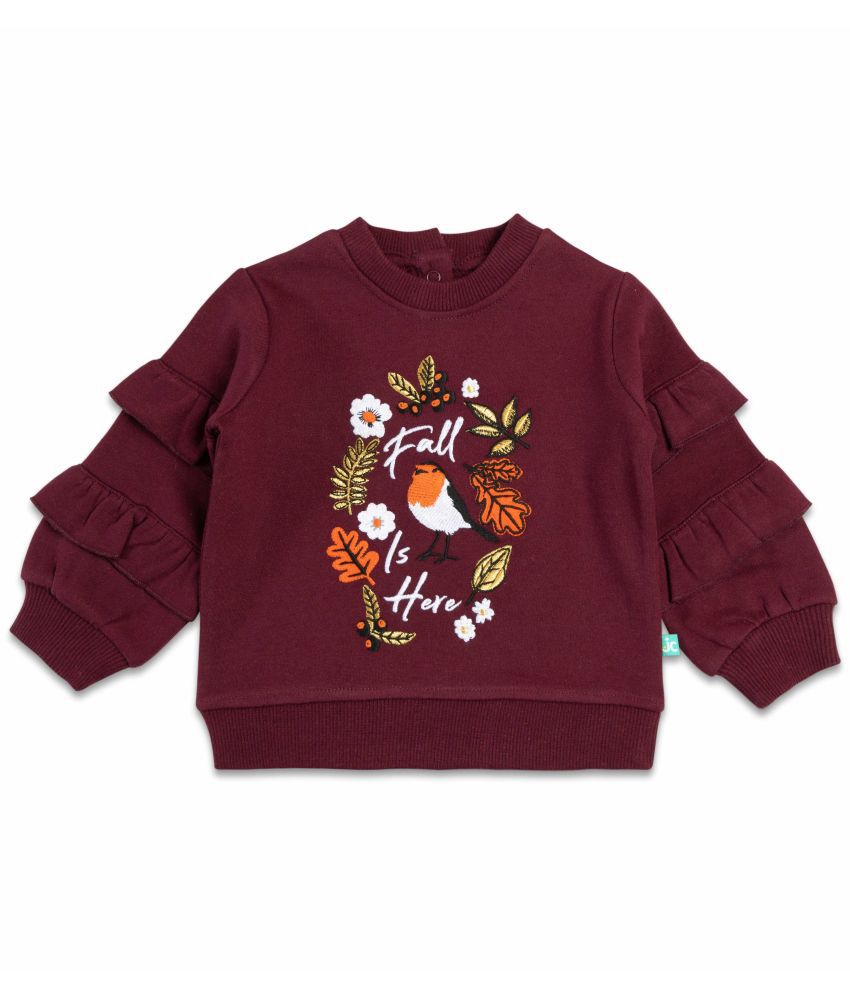    			JusCubs Girls Cotton Lycra Infants Solid Sweatshirt - Maroon (Pack of 1)