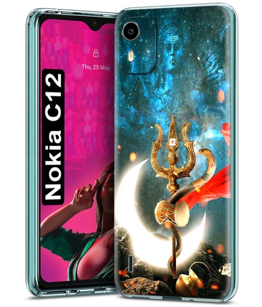     			NBOX - Multicolor Printed Back Cover Silicon Compatible For Nokia C12 ( Pack of 1 )