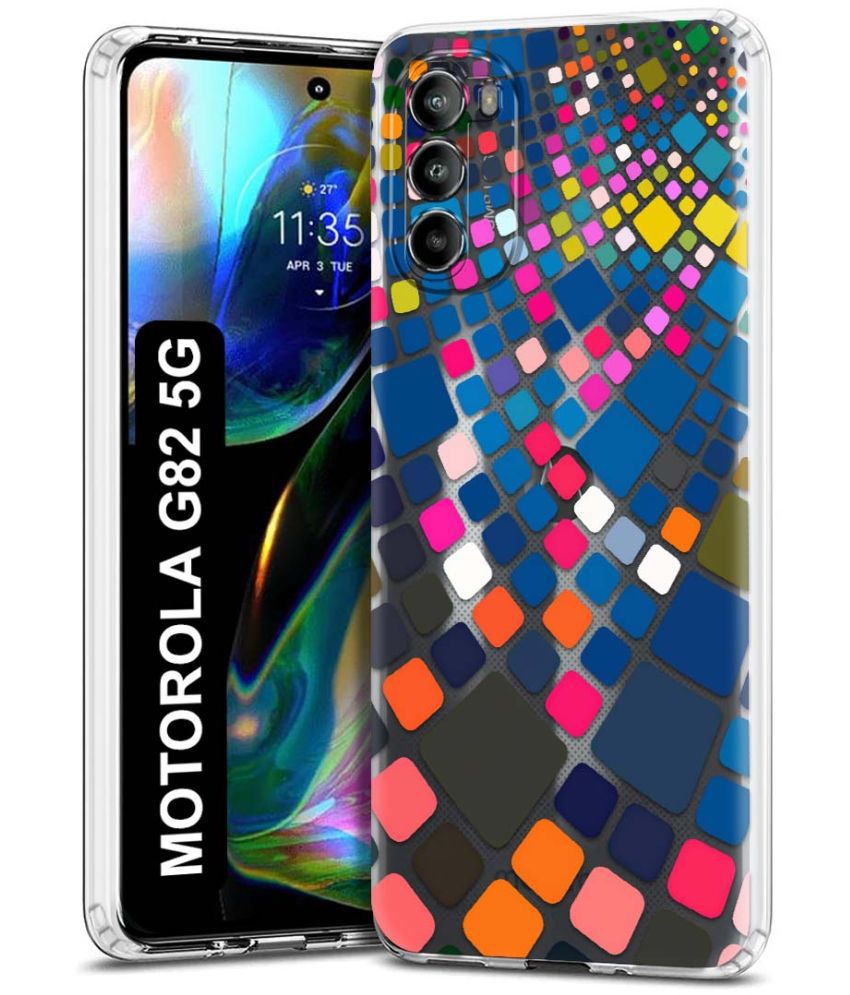     			NBOX - Multicolor Printed Back Cover Silicon Compatible For Motorola Moto G82 5G ( Pack of 1 )