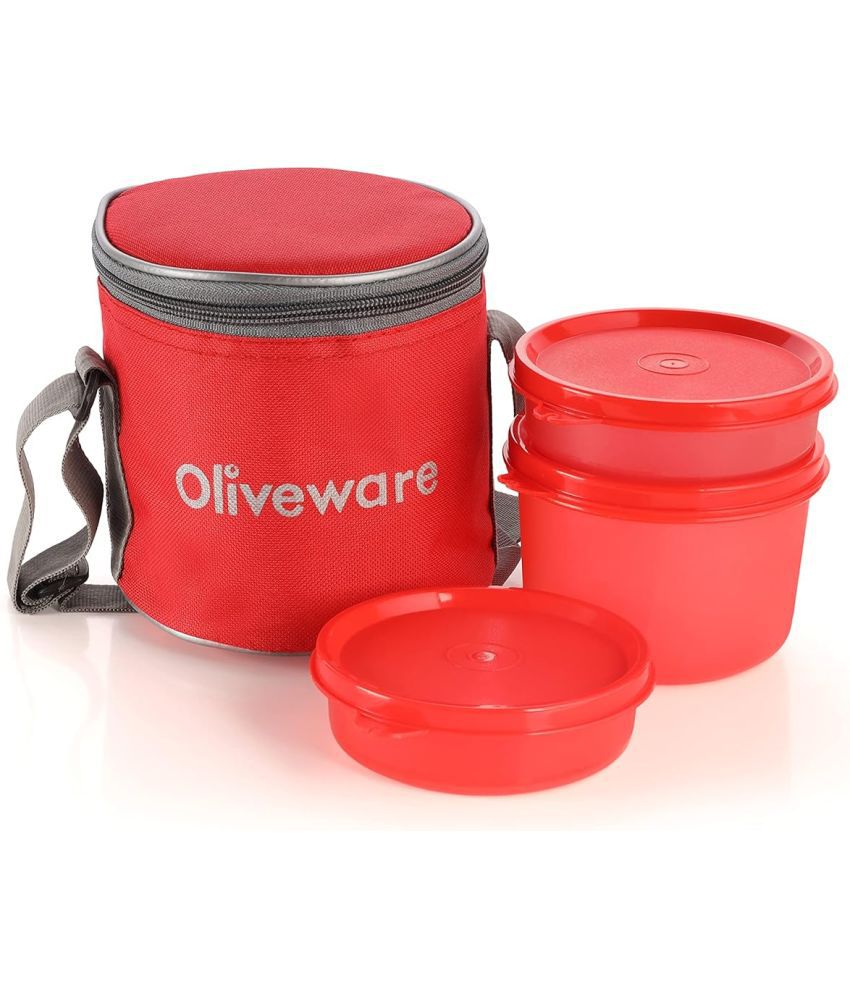     			Oliveware Plastic Lunch Box 3 - Container ( Pack of 1 )