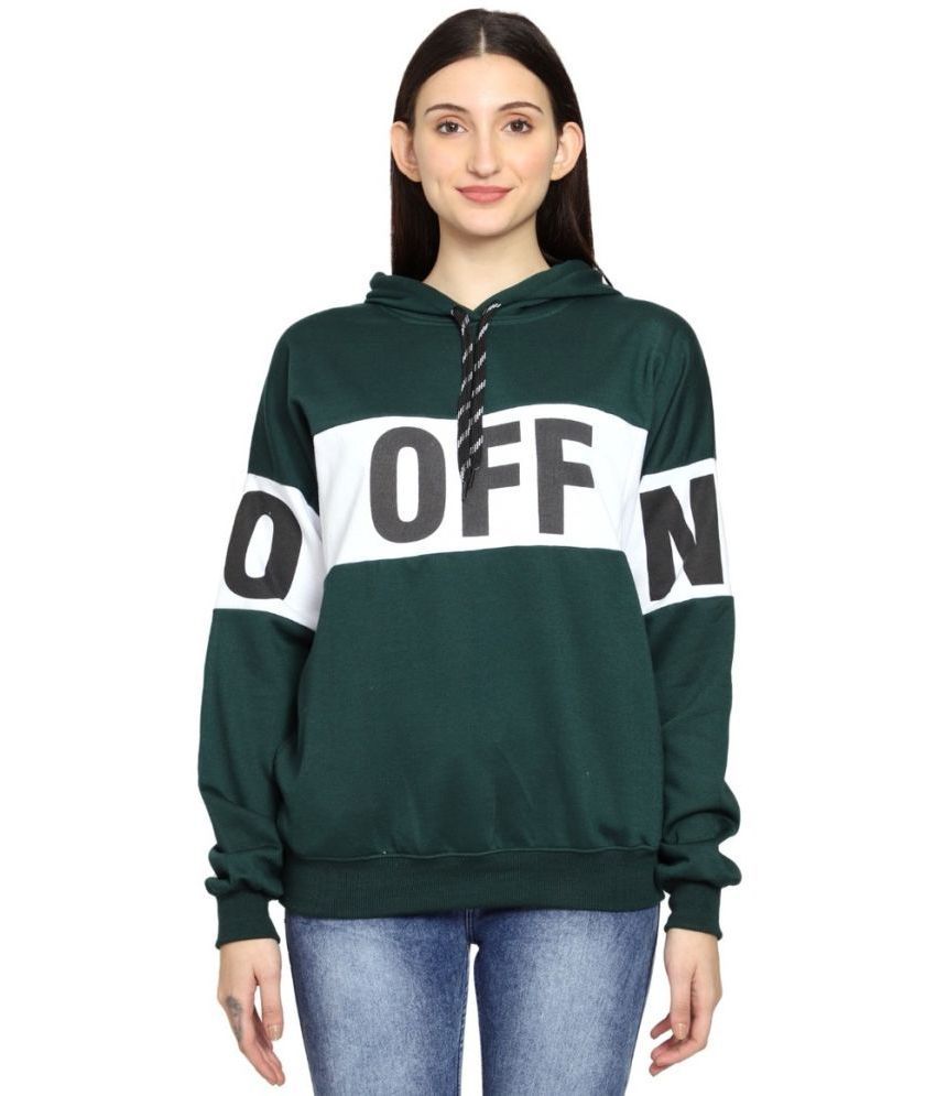     			PPTHEFASHIONHUB Fleece Women's Hooded Sweatshirt ( Green )