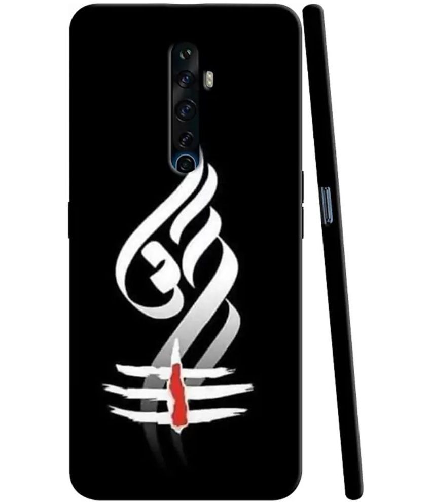     			T4U THINGS4U - Black Printed Back Cover Polycarbonate Compatible For Oppo Reno 2F ( Pack of 1 )