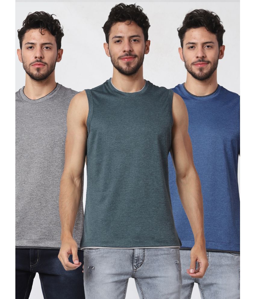     			strucker Pack of 3 Polyester Men's Vest ( Multi )