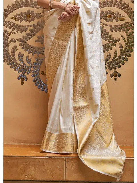 Self Design Silk Saree With Swarovski Work | Vanesara