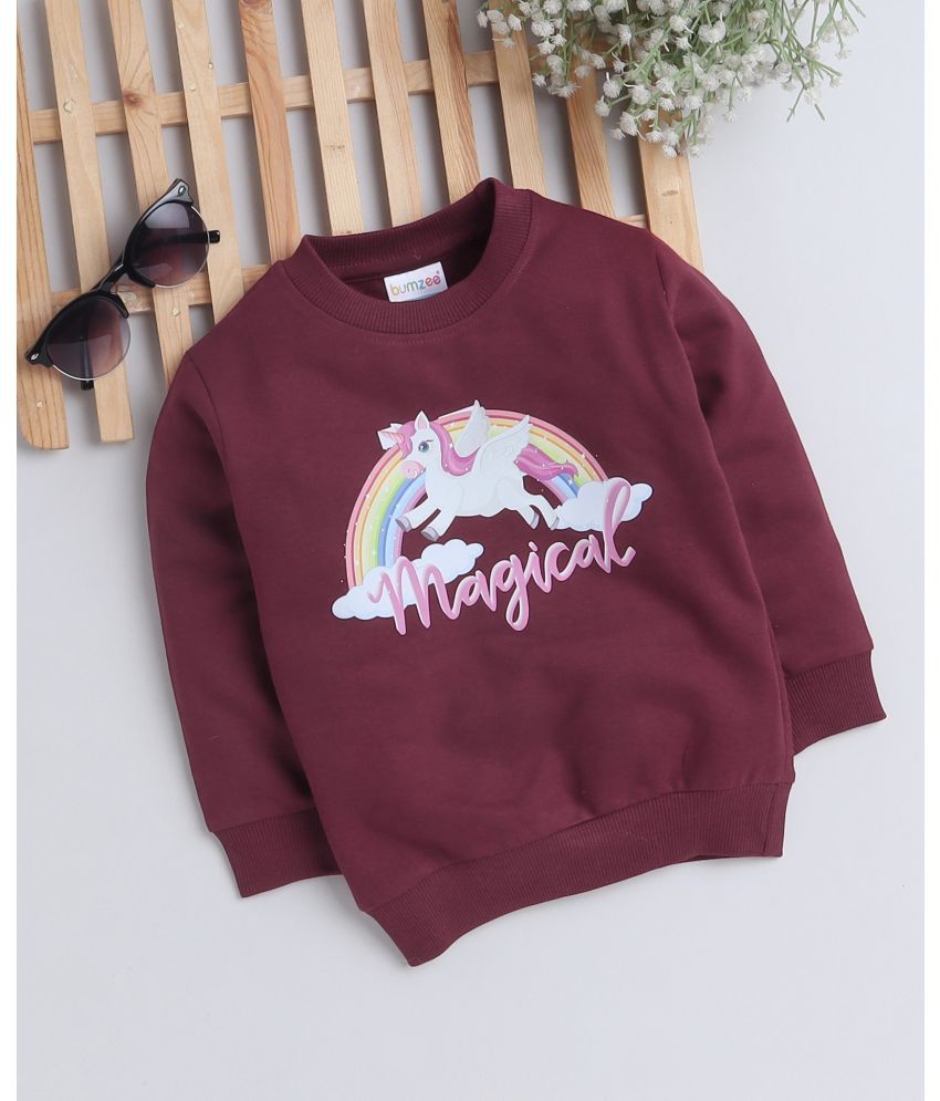     			BUMZEE Maroon Girls Full Sleeves Sweatshirt Age - 5-6 Years