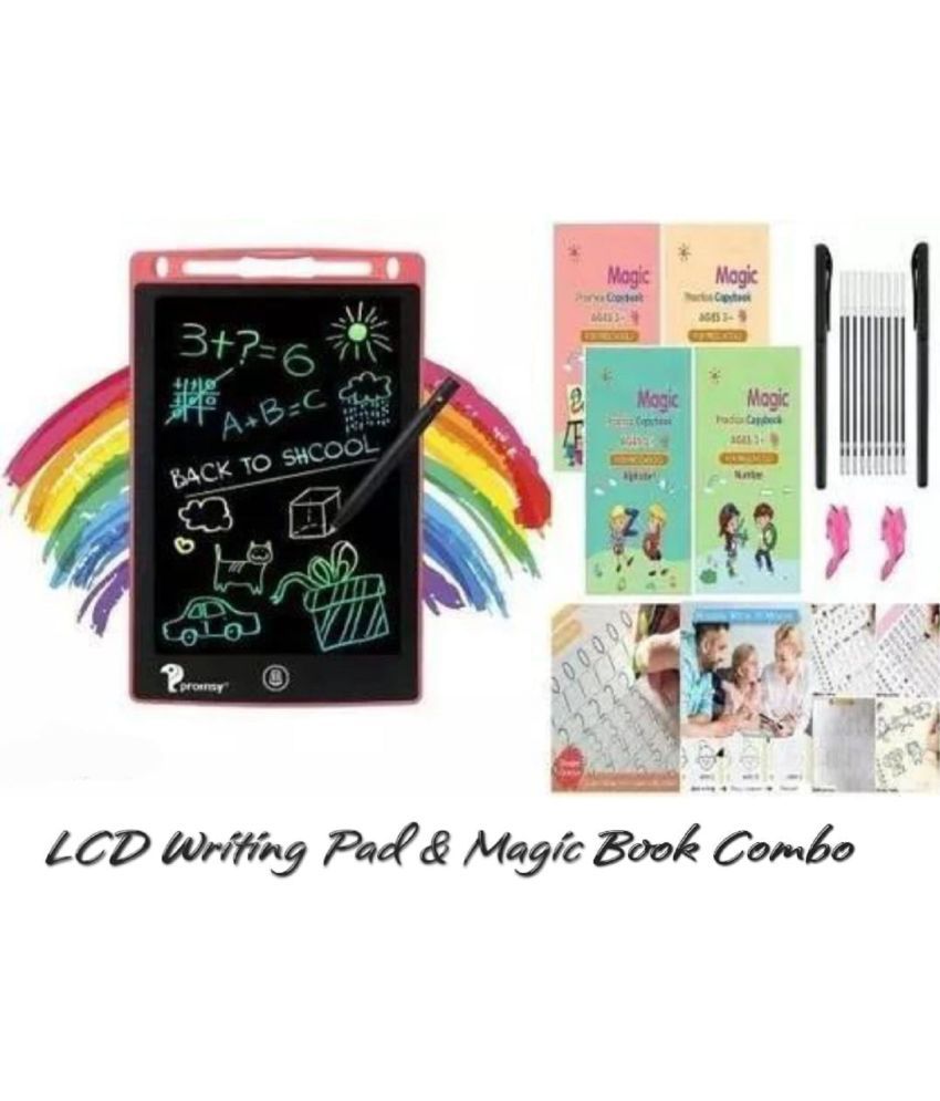     			( Combo Of 2 Pack ) Magic Practice Copybook And LCD Writing Tablet Slate By Laxmi Book Store 2023