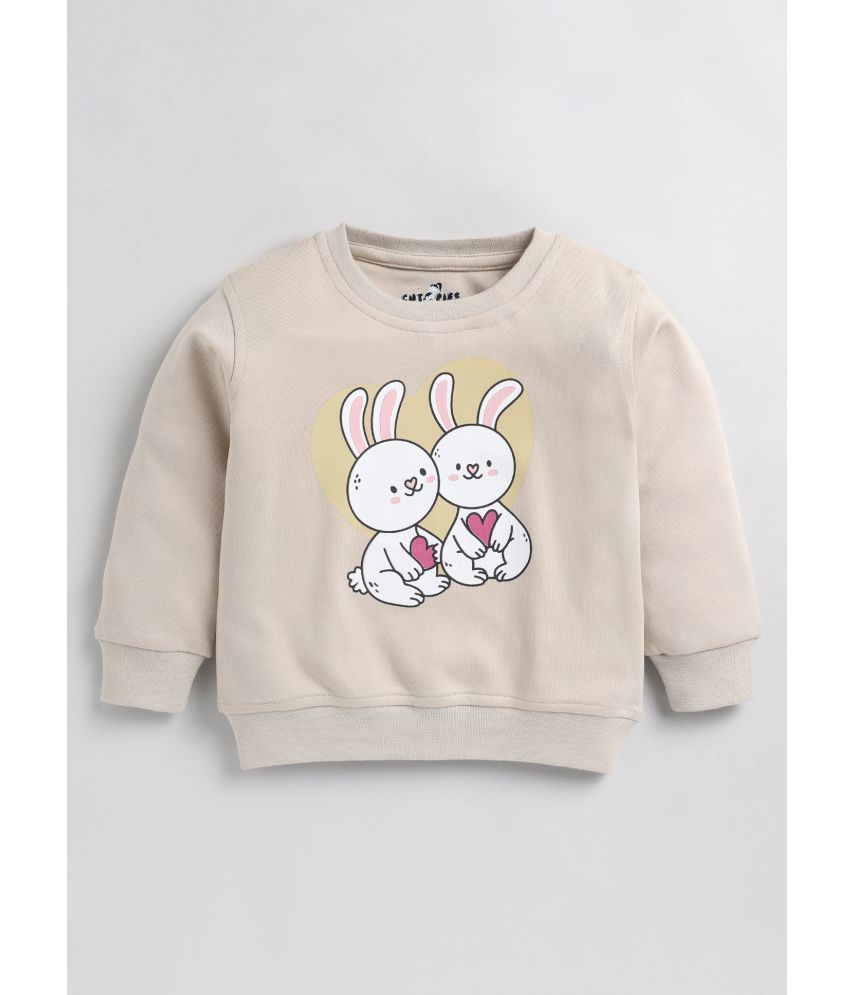     			Cutopies Baby Boys Beige Color Graphic Print Full-Sleeve Sweatshirt (Pack of 1)