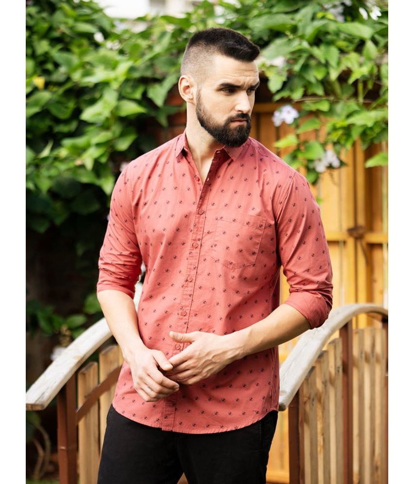     			Dillinger 100% Cotton Regular Fit Printed Full Sleeves Men's Casual Shirt - Coral ( Pack of 1 )