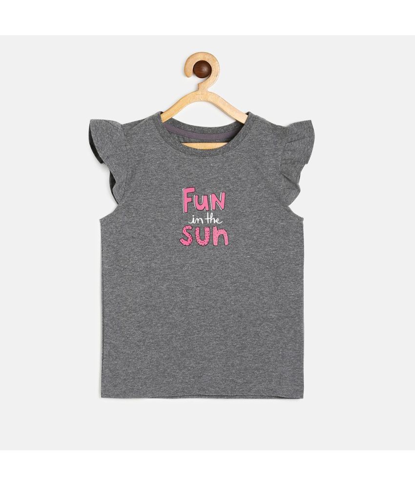     			MINI KLUB Gray 100% Cotton Girls Top ( Pack of 1 )