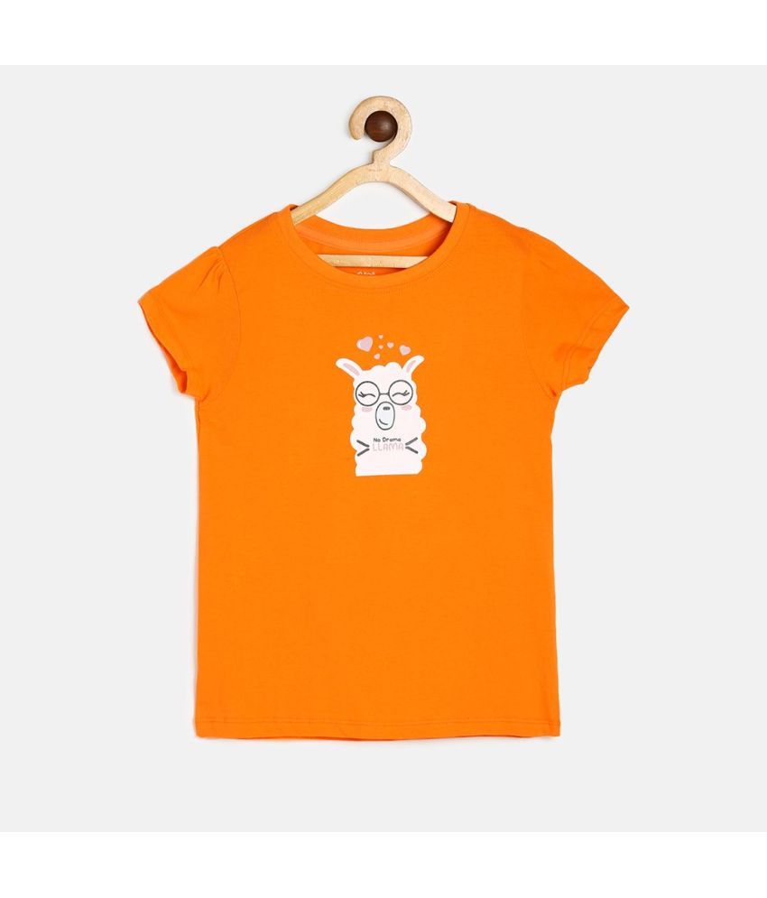     			MINI KLUB Orange 100% Cotton Girls Top ( Pack of 1 )