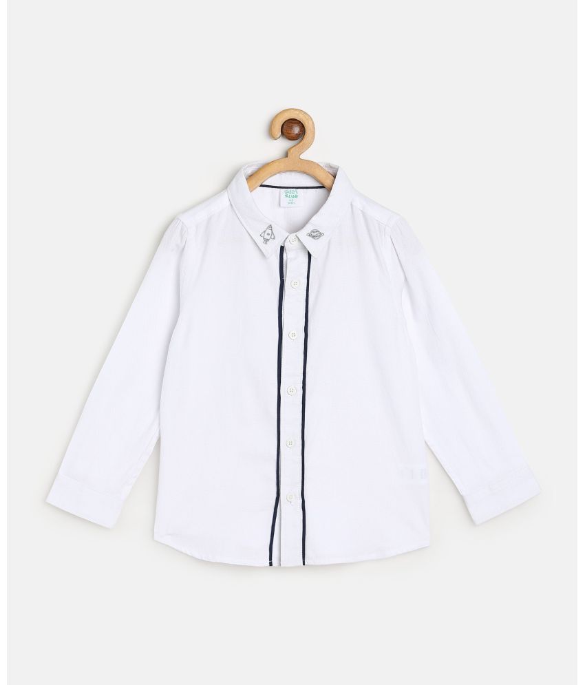     			MINI KLUB White 100% Cotton Girls Shirt ( Pack of 1 )