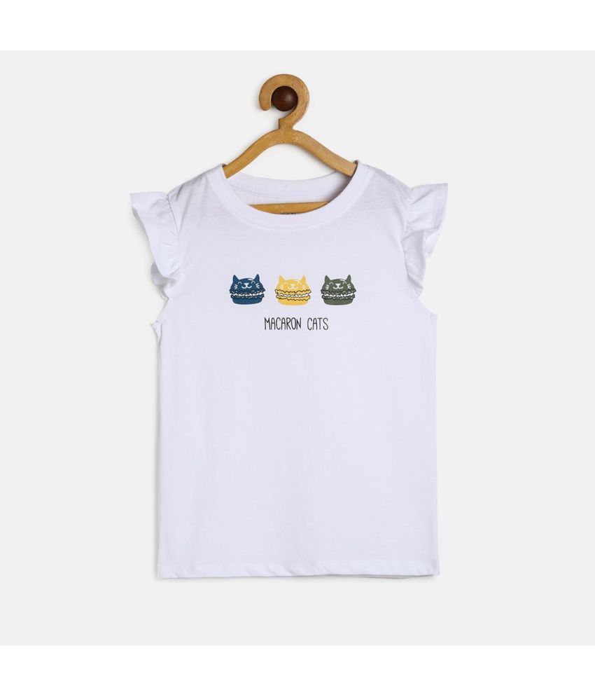     			MINI KLUB Pack of 1 Girls 100% Cotton Top ( White )