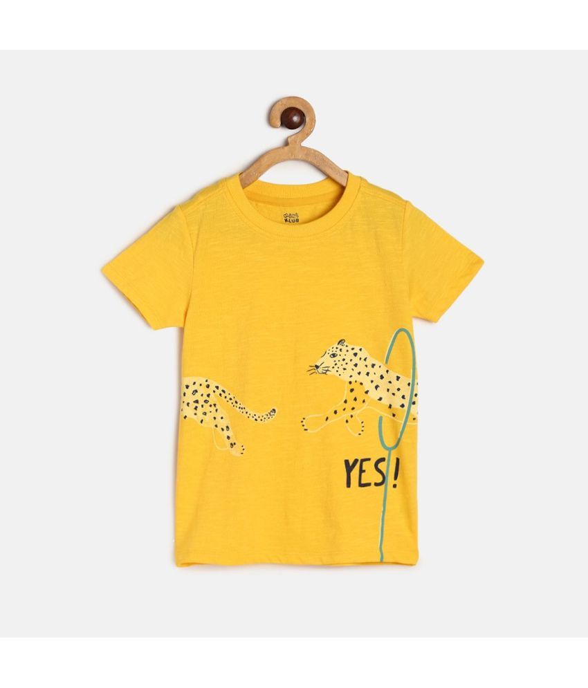     			MINI KLUB Yellow Cotton Boy's T-Shirt ( Pack of 1 )