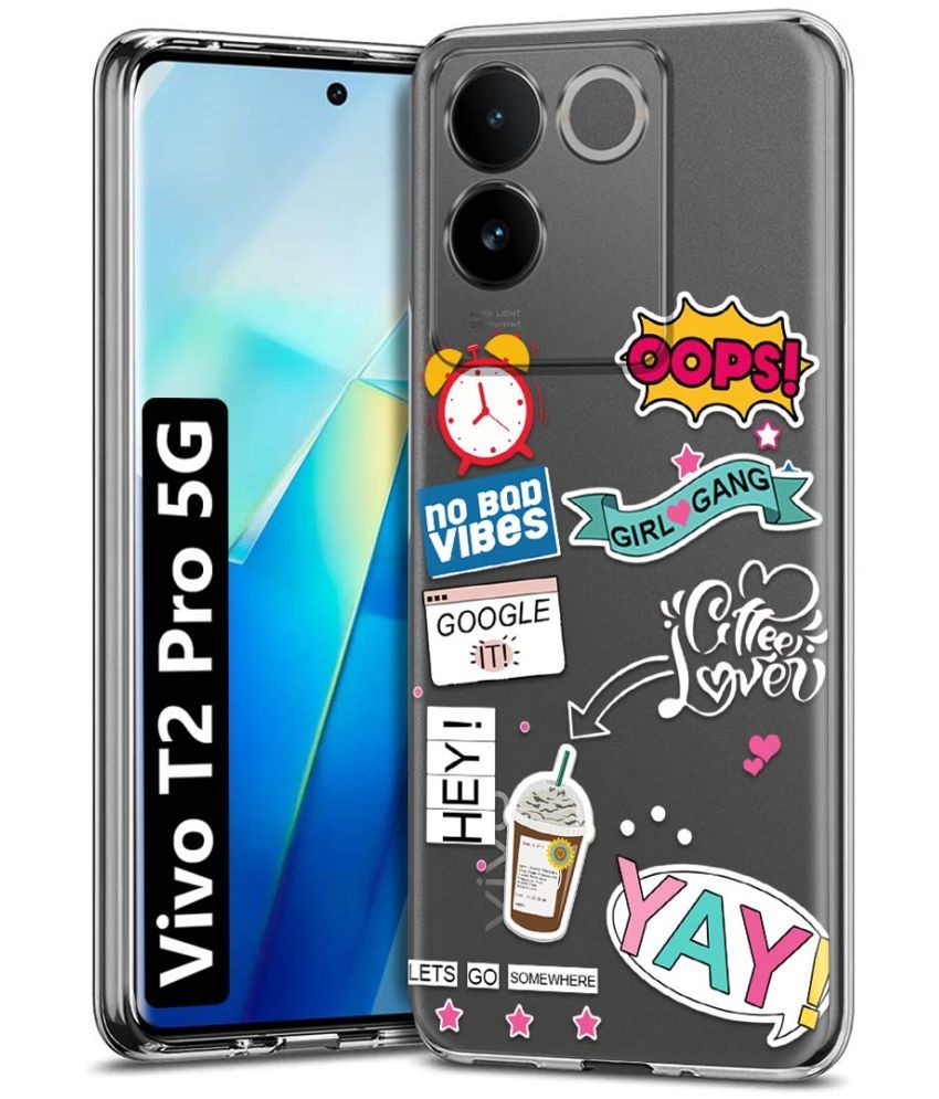     			NBOX - Multicolor Printed Back Cover Silicon Compatible For Vivo T2 Pro 5G ( Pack of 1 )