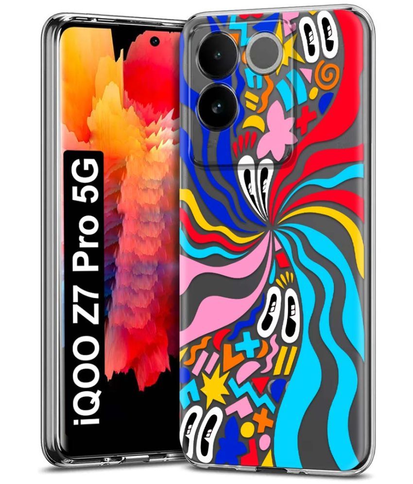     			NBOX - Multicolor Printed Back Cover Silicon Compatible For iQOO Z7 Pro 5G ( Pack of 1 )