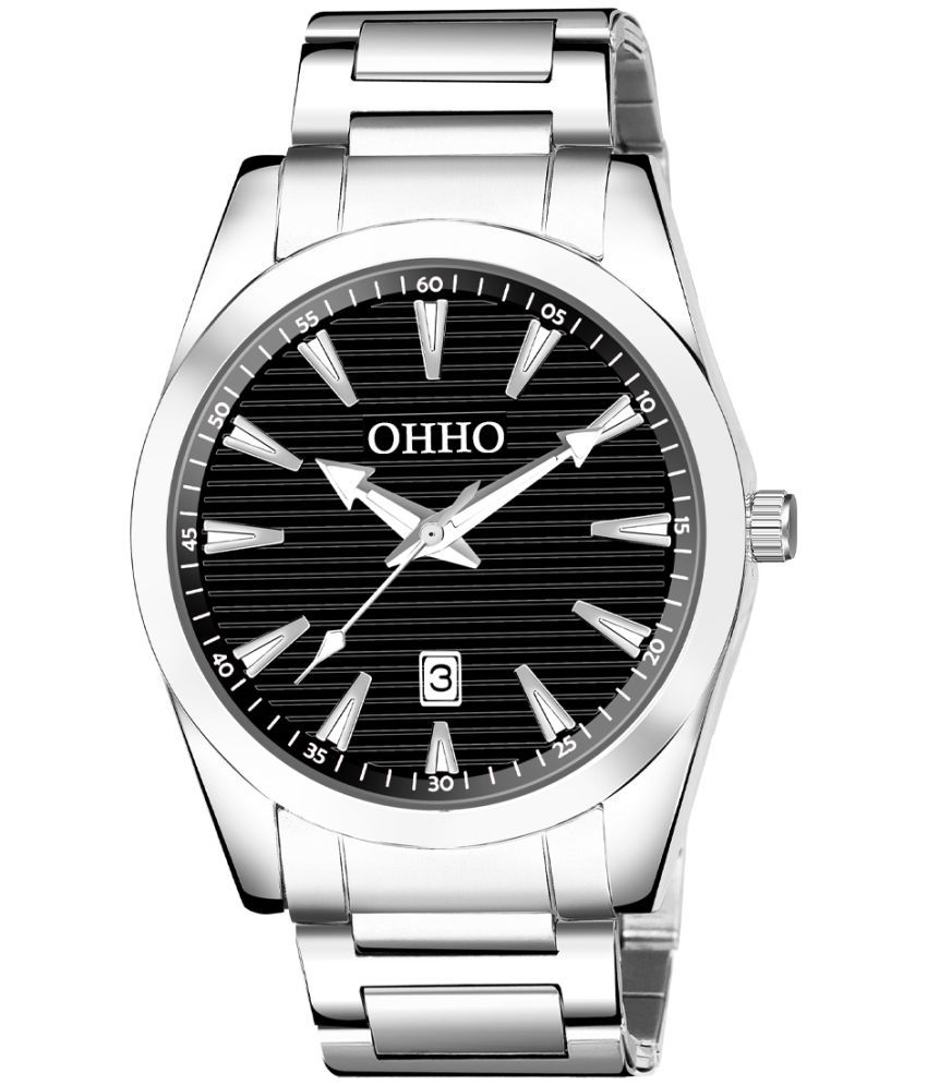     			OHHO Silver Stainless Steel Analog Men's Watch