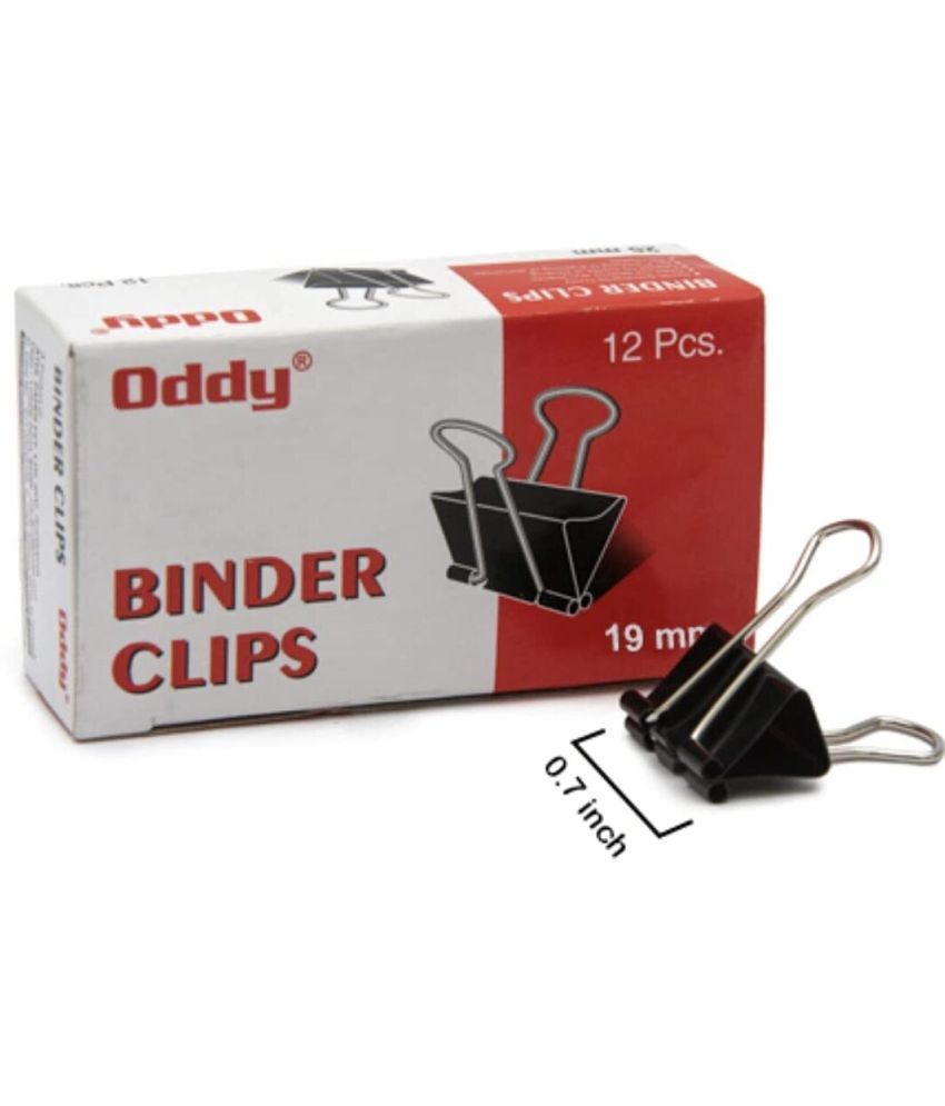     			Oddy Clip Series Medium Metal Binder Clip (Set of 144, Black)