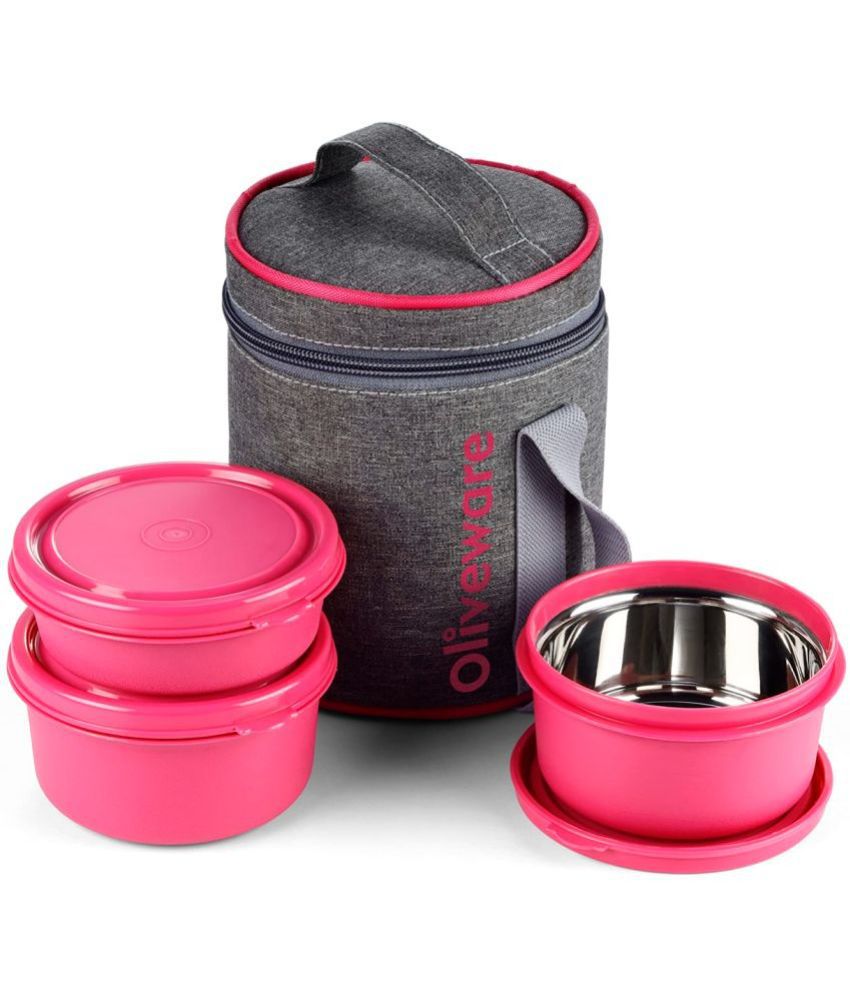     			Oliveware Stainless Steel Lunch Box 3 - Container ( Pack of 1 )