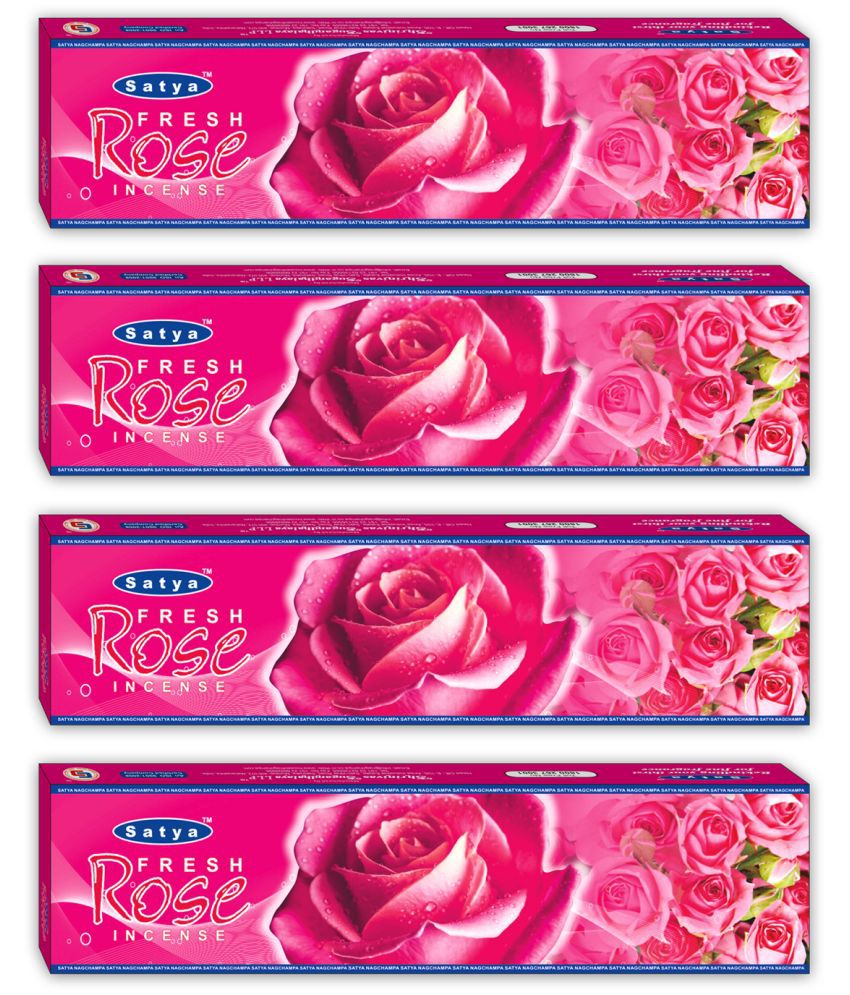     			Satya Incense Stick Rose,Exotic,Natural,Mesmerizing 90 gm ( Pack of 4 )