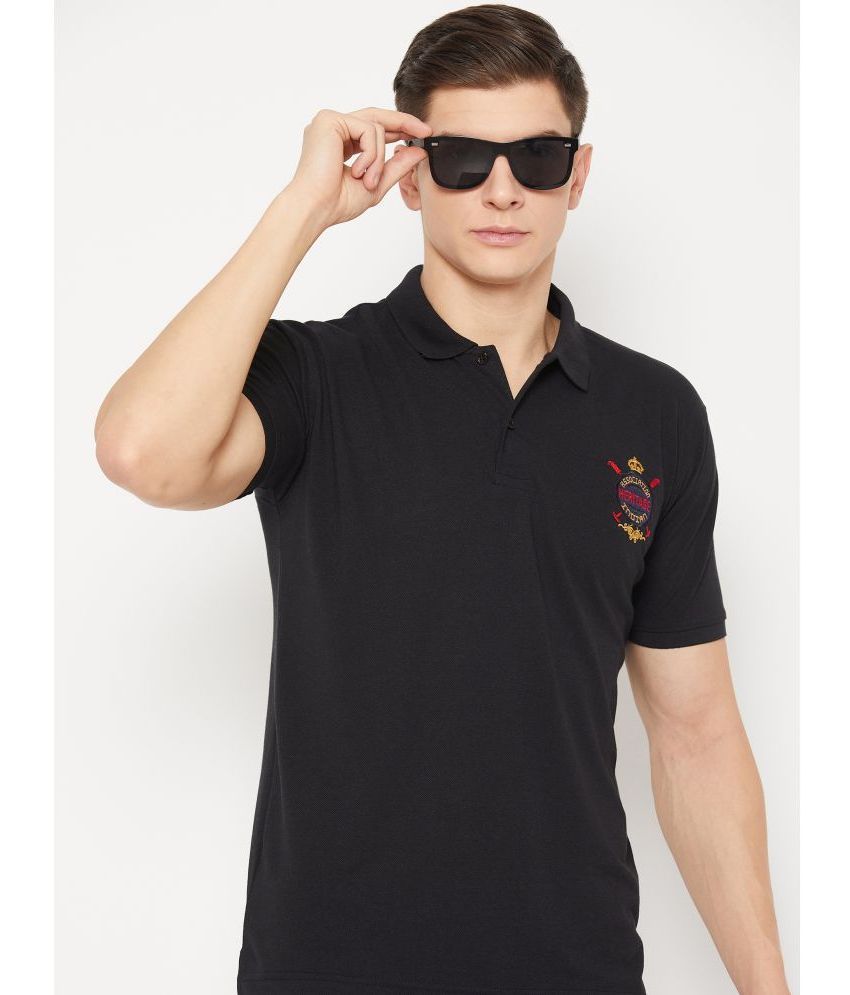     			UBX Pack of 1 Cotton Blend Regular Fit Solid Half Sleeves Men's Polo T Shirt ( Black )