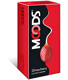 MOODS STRAWBERRY DOTTED CONDOM FOR MEN -10'S ( Pack of 2 )