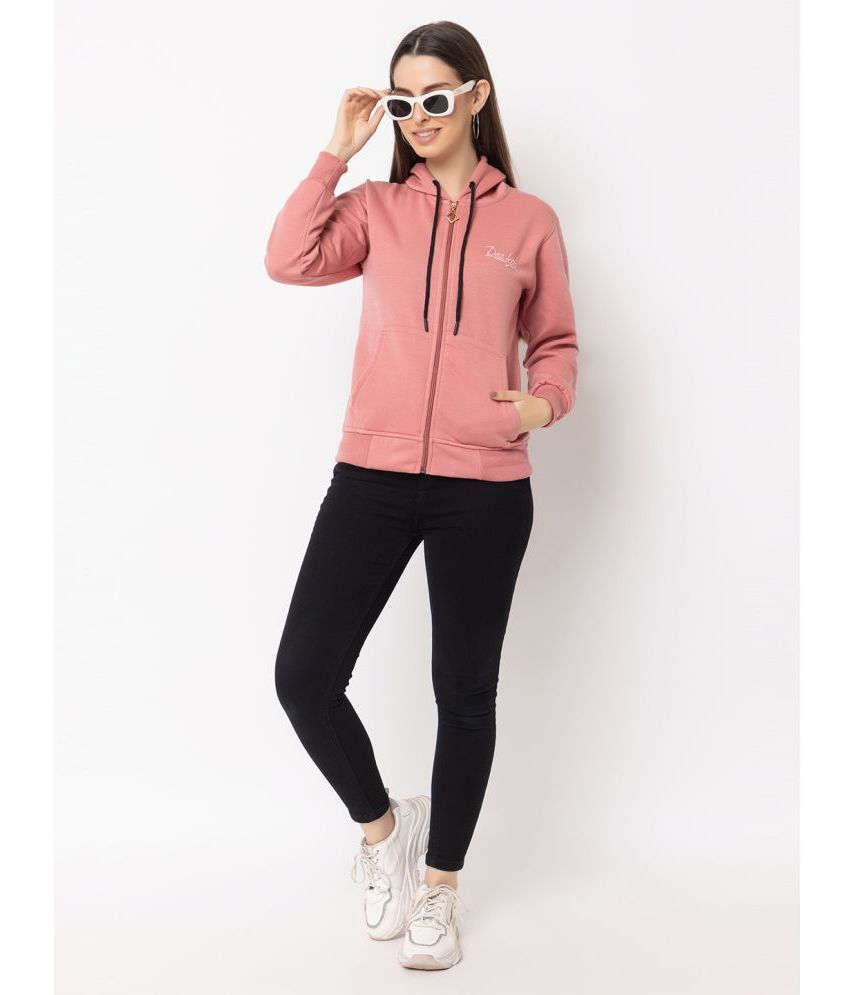     			DeeFab Fleece Women's Hooded Sweatshirt ( Peach )