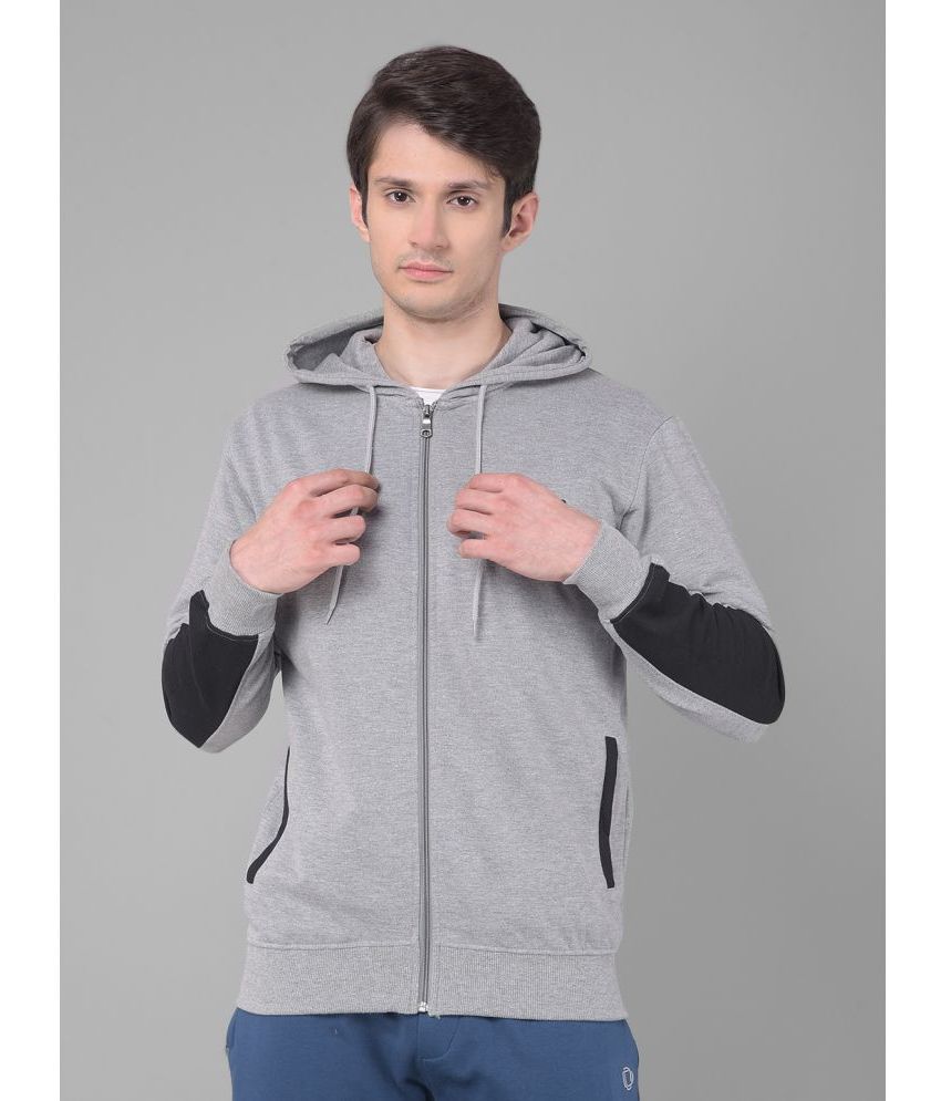     			Dollar Cotton Hooded Men's Sweatshirt - Grey ( Pack of 1 )
