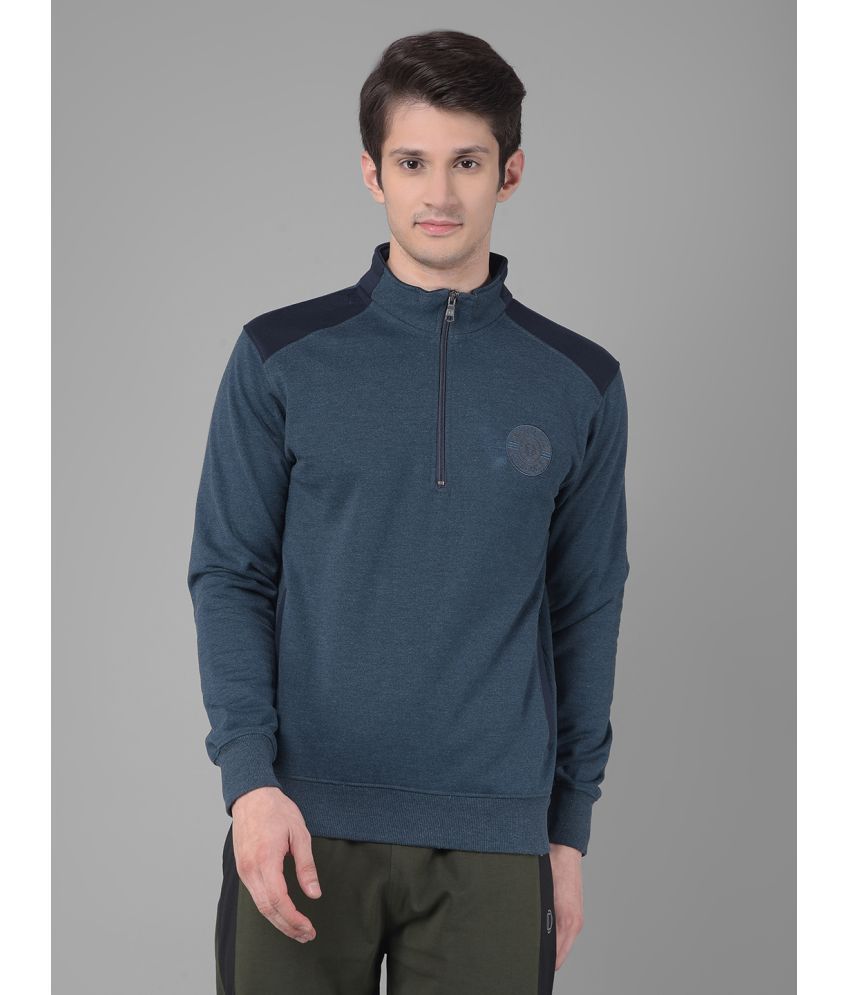     			Dollar Cotton Mandarin Collar Men's Sweatshirt - Navy ( Pack of 1 )