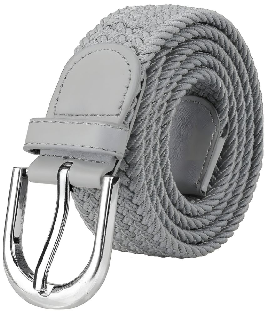     			FITKNOT - Light Grey Polyester Men's Braided Belt ( Pack of 1 )