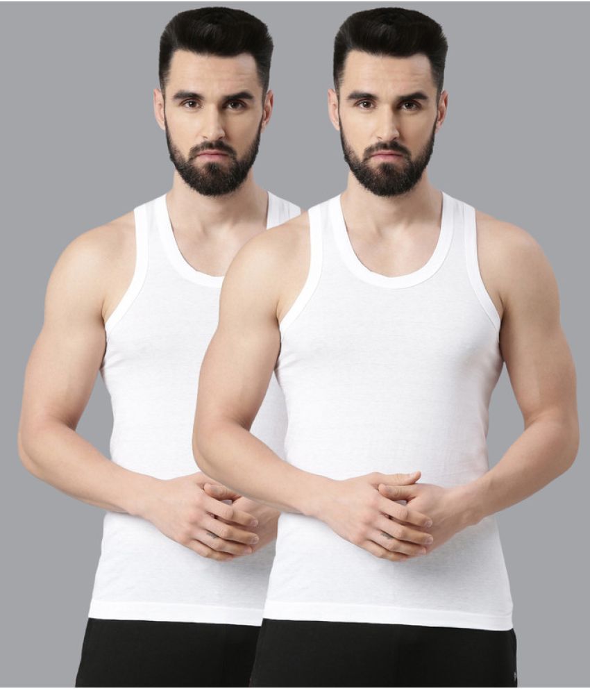     			Force NXT Pack of 2 Cotton Men's Vest ( White )