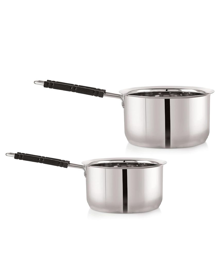     			HOMETALES Stainless Steel Milk & Tea Pan / Sauce Pan Set of 2, (1000ml & 1500ml), Bakelite Handle
