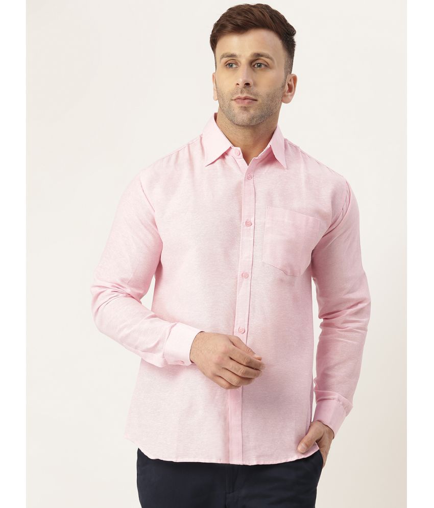     			KLOSET By RIAG 100% Cotton Regular Fit Self Design Full Sleeves Men's Casual Shirt - Pink ( Pack of 1 )