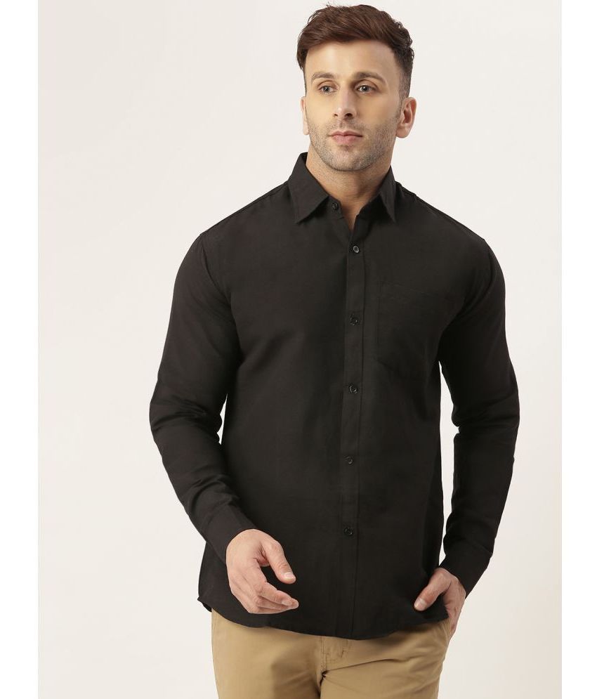     			KLOSET By RIAG 100% Cotton Regular Fit Solids Full Sleeves Men's Casual Shirt - Black ( Pack of 1 )