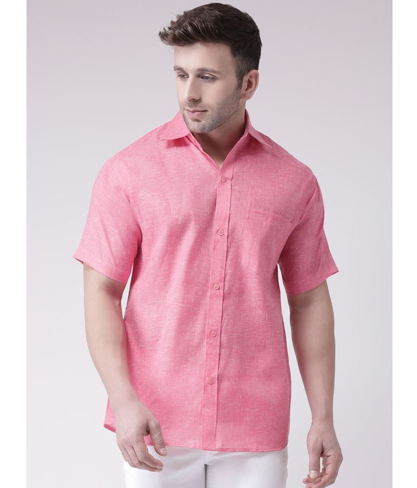     			KLOSET By RIAG 100% Cotton Regular Fit Solids Half Sleeves Men's Casual Shirt - Pink ( Pack of 1 )
