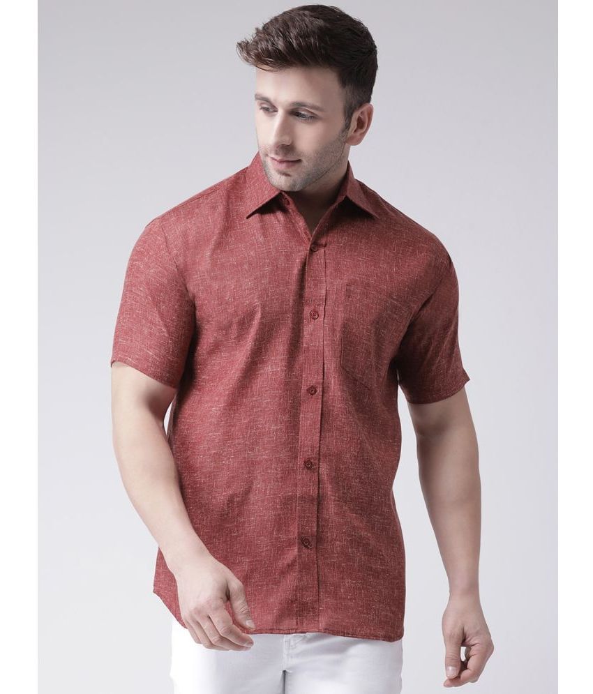     			KLOSET By RIAG 100% Cotton Regular Fit Self Design Half Sleeves Men's Casual Shirt - Rust ( Pack of 1 )