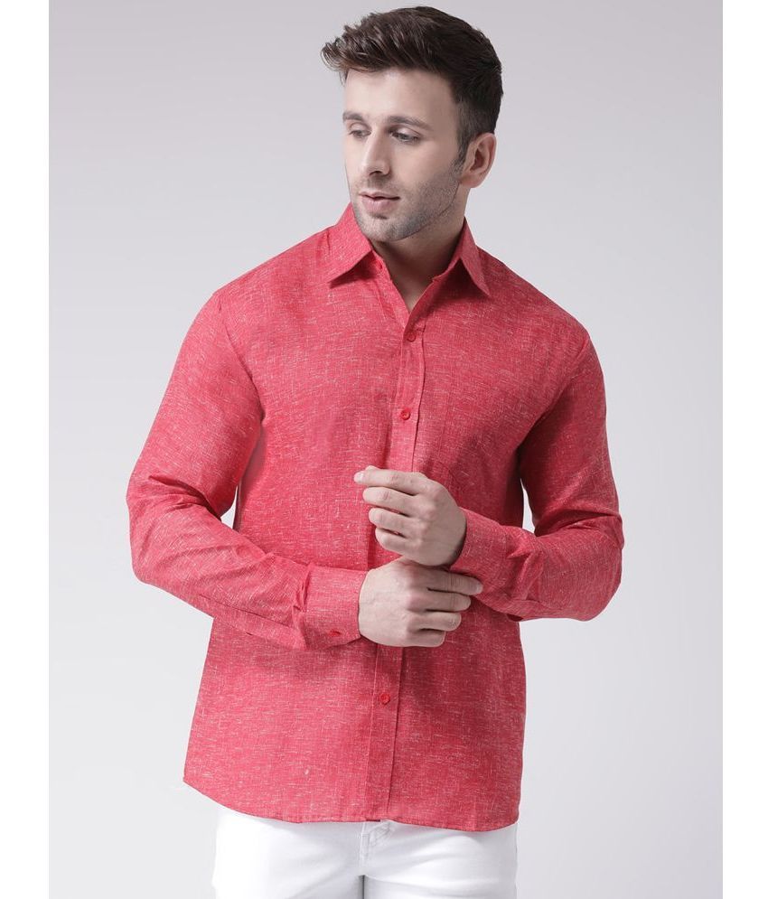     			KLOSET By RIAG 100% Cotton Regular Fit Self Design Full Sleeves Men's Casual Shirt - Red ( Pack of 1 )