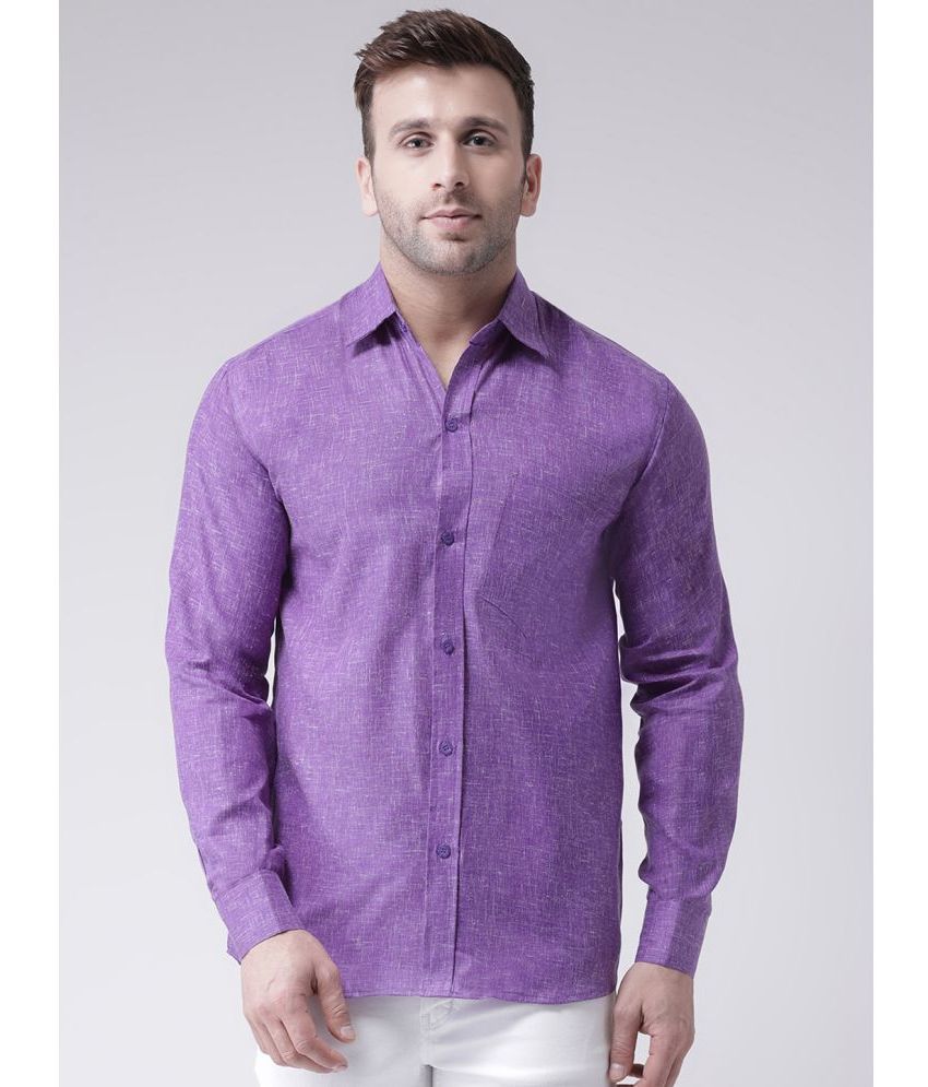     			KLOSET By RIAG 100% Cotton Regular Fit Self Design Full Sleeves Men's Casual Shirt - Purple ( Pack of 1 )
