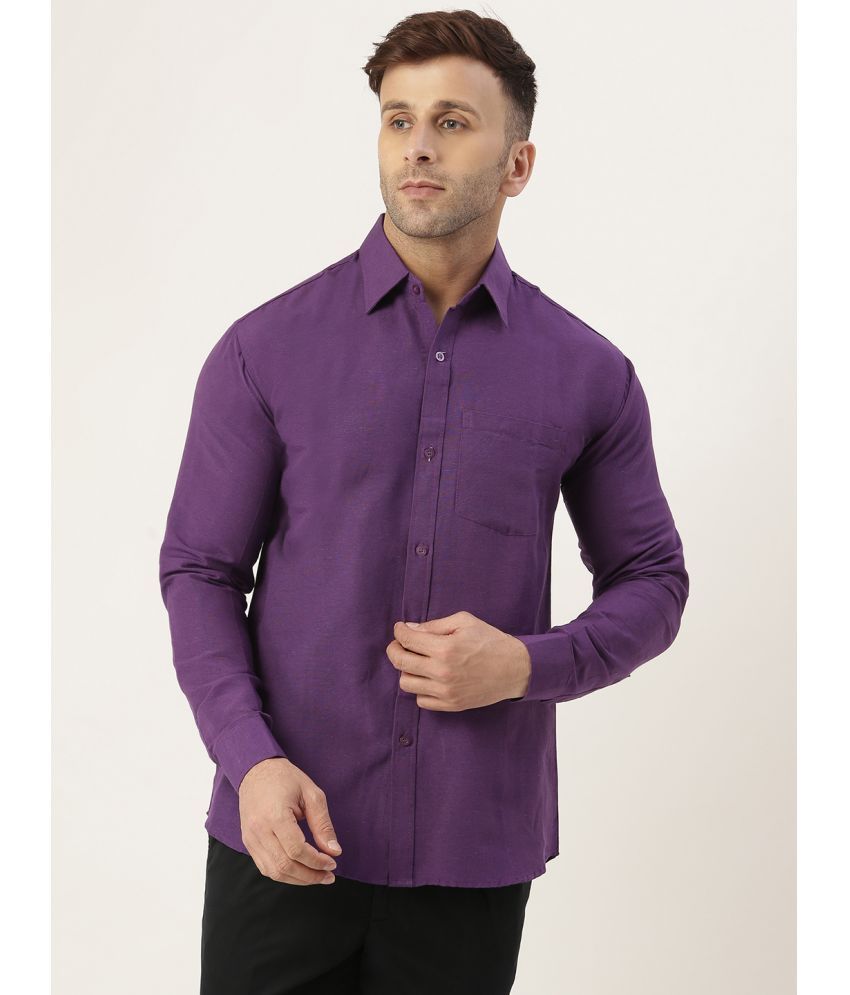     			KLOSET By RIAG 100% Cotton Regular Fit Solids Full Sleeves Men's Casual Shirt - Purple ( Pack of 1 )