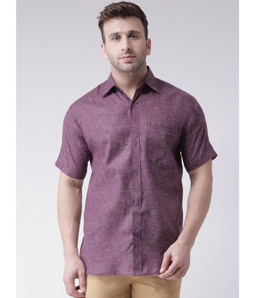     			KLOSET By RIAG 100% Cotton Regular Fit Self Design Half Sleeves Men's Casual Shirt - Mauve ( Pack of 1 )