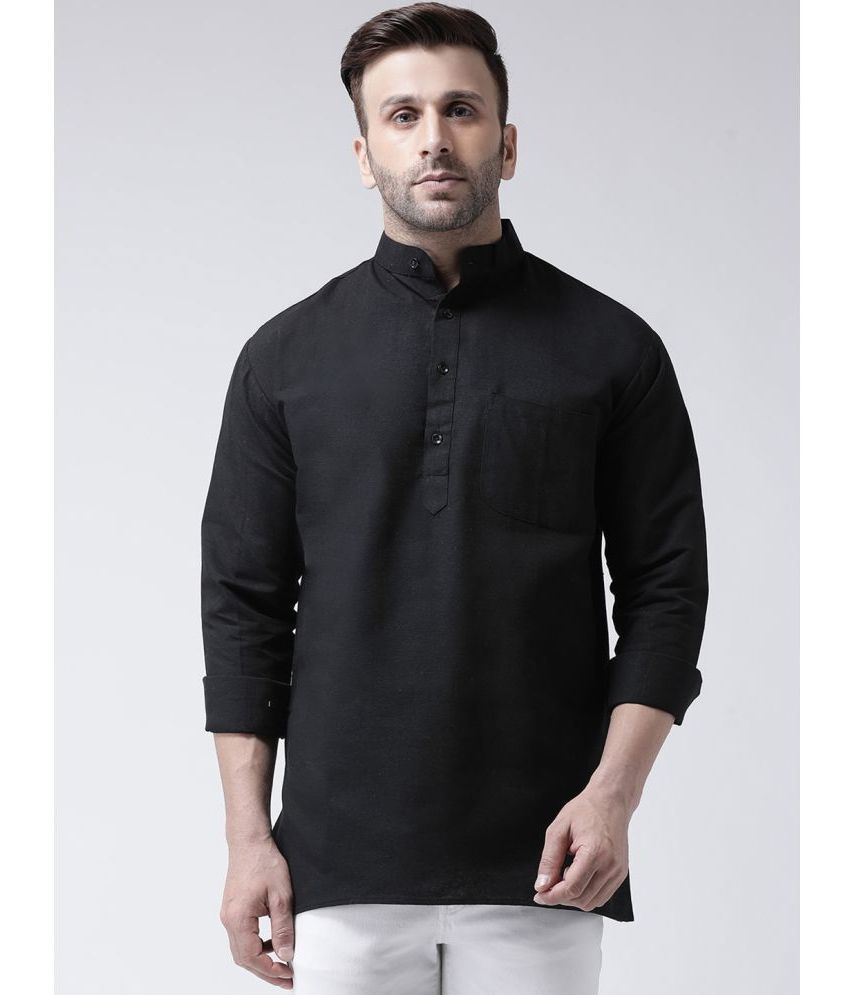     			KLOSET By RIAG - Black Cotton Men's Shirt Style Kurta ( Pack of 1 )